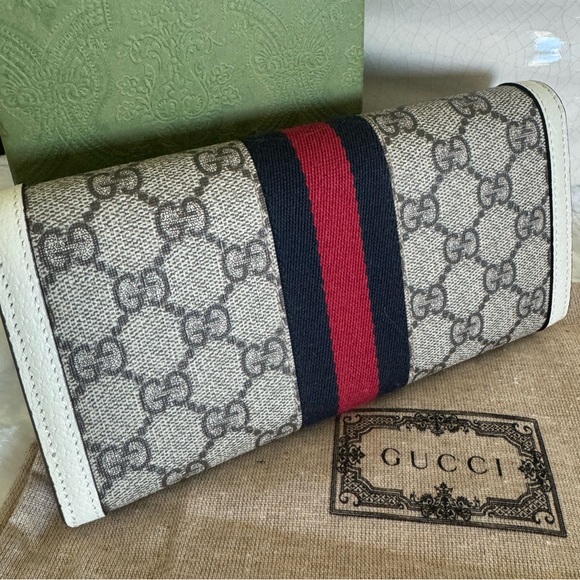 Gucci Monogram Web Ophidia Long Wallet - Picture 3 of 12